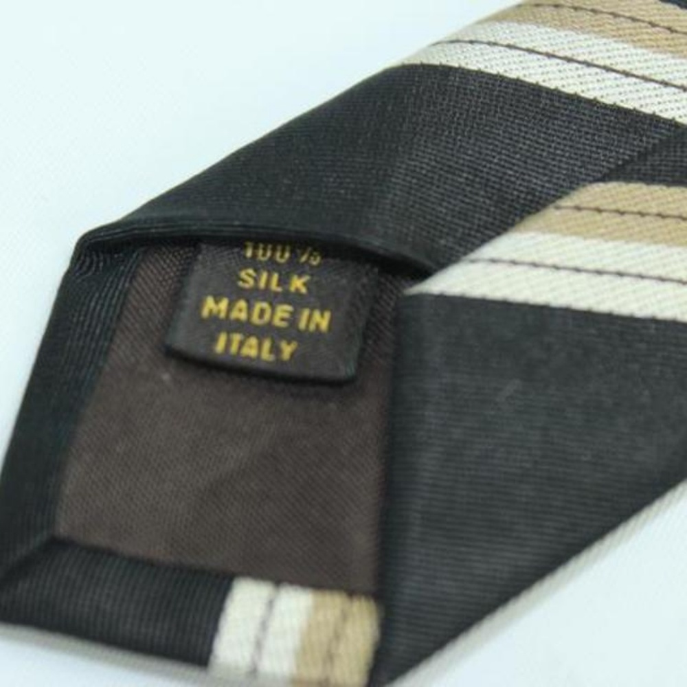 Louis Vuitton Black LV Diagonal Strip Tie TELM7 - Picture 2 of 7